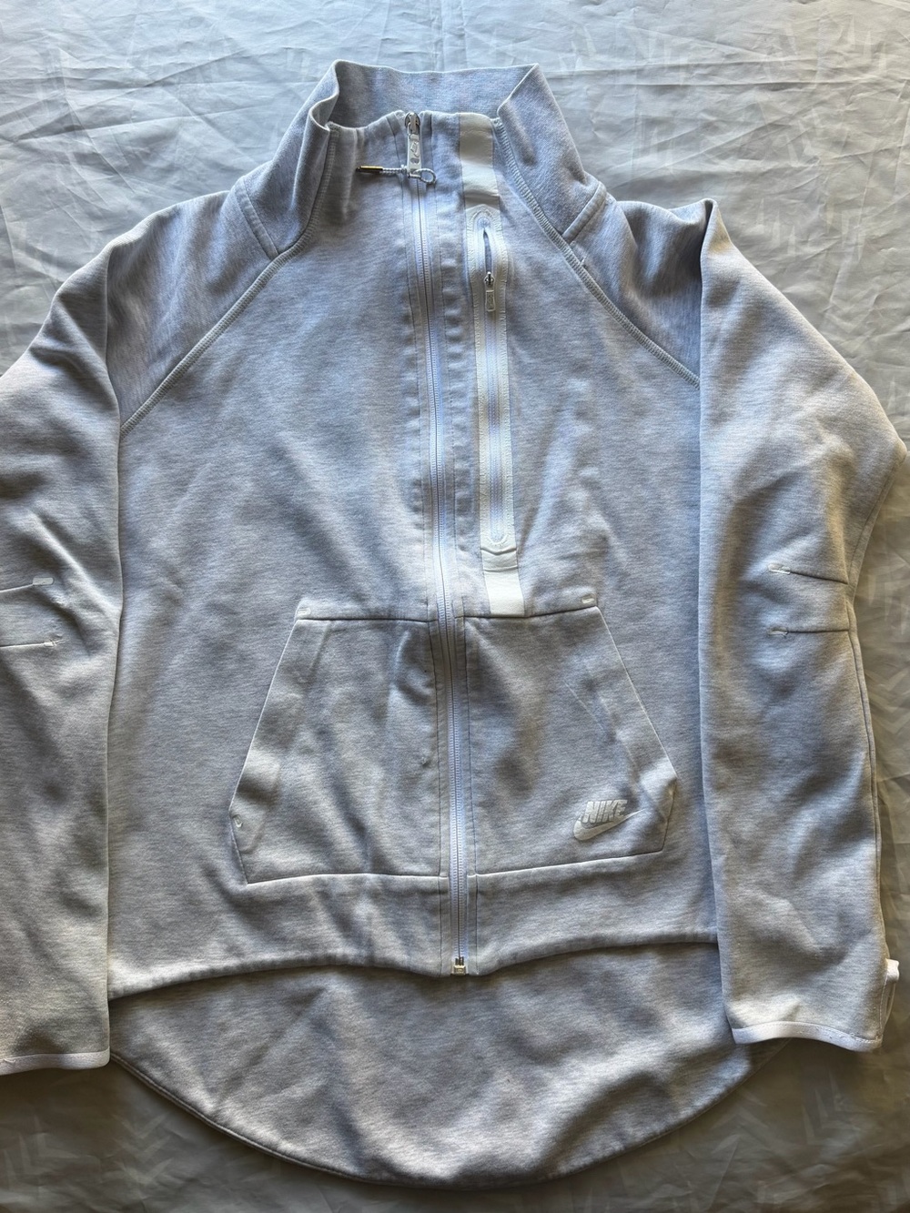 Women’s Nike Tech Light Gray Zip-Up Jacket